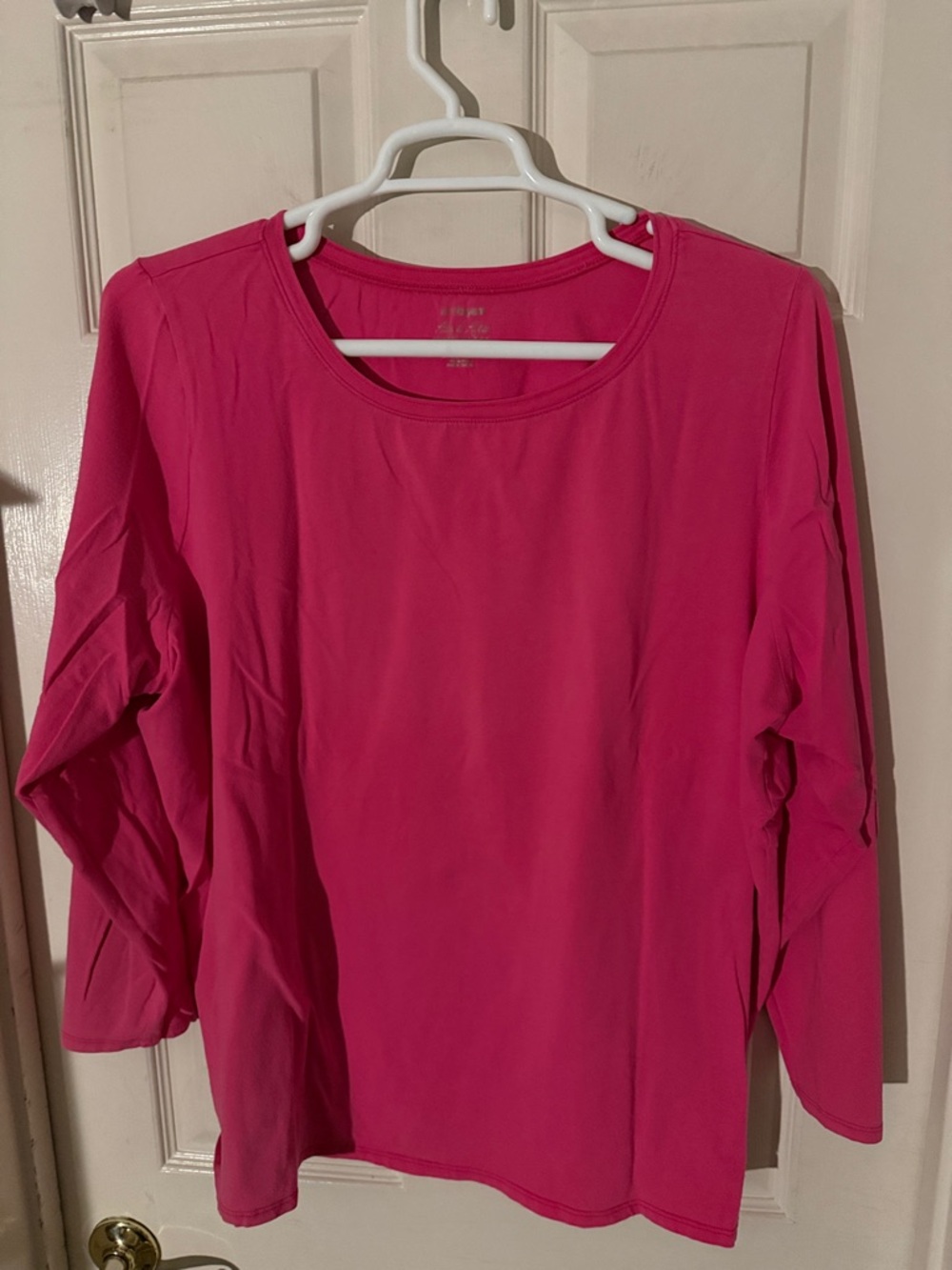 Lane Bryant Pretty & Perfect Stretch Cotton 26/28 Pink Long Sleeve Crewneck Top